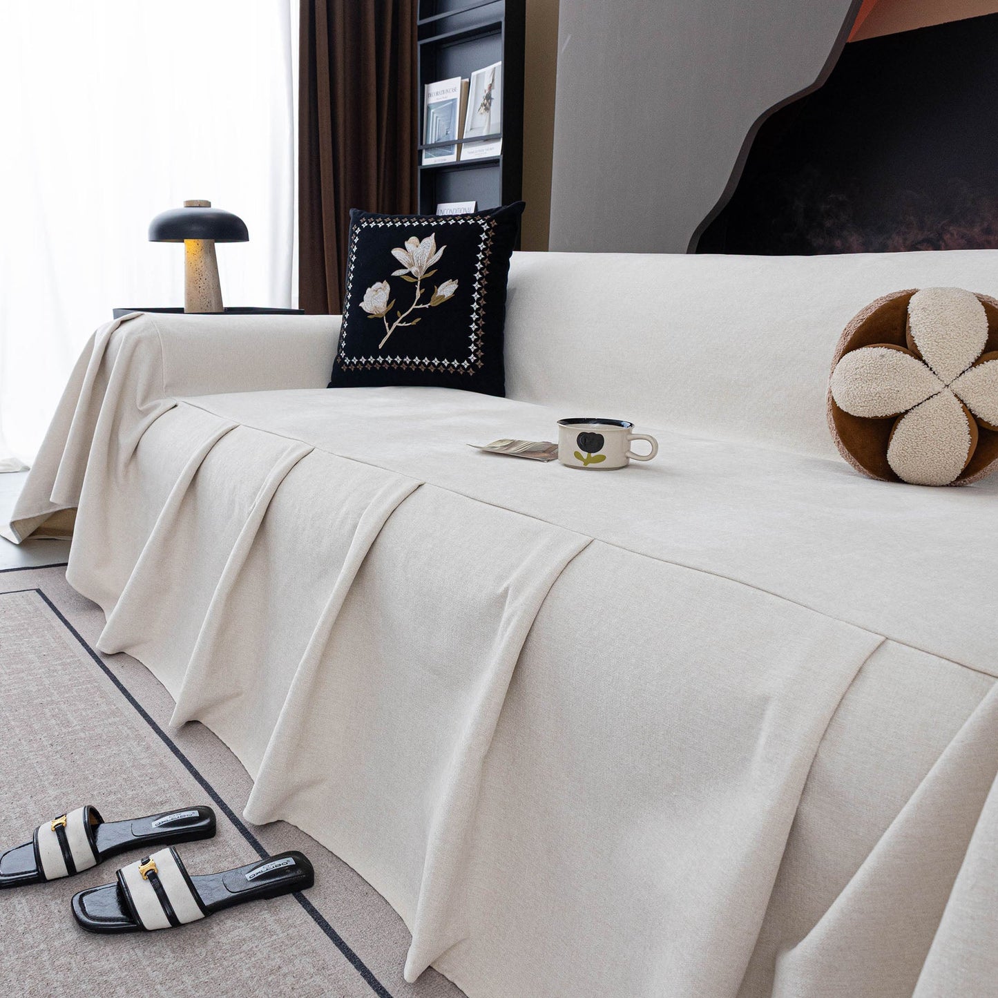 Water Resistant Couch Cover, Non Slip Furniture Protector for Leather & Fabric Sofa