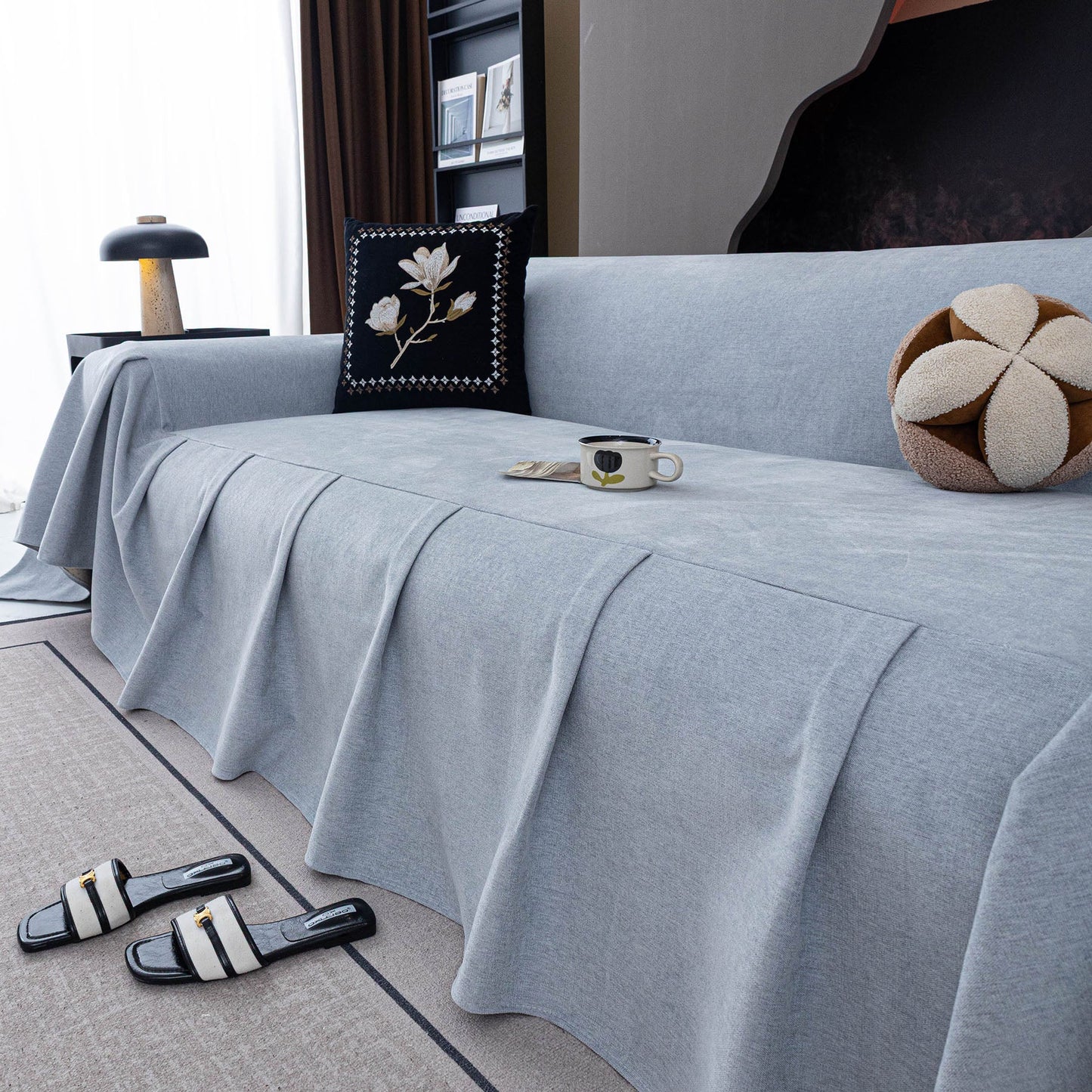 Water Resistant Couch Cover, Non Slip Furniture Protector for Leather & Fabric Sofa