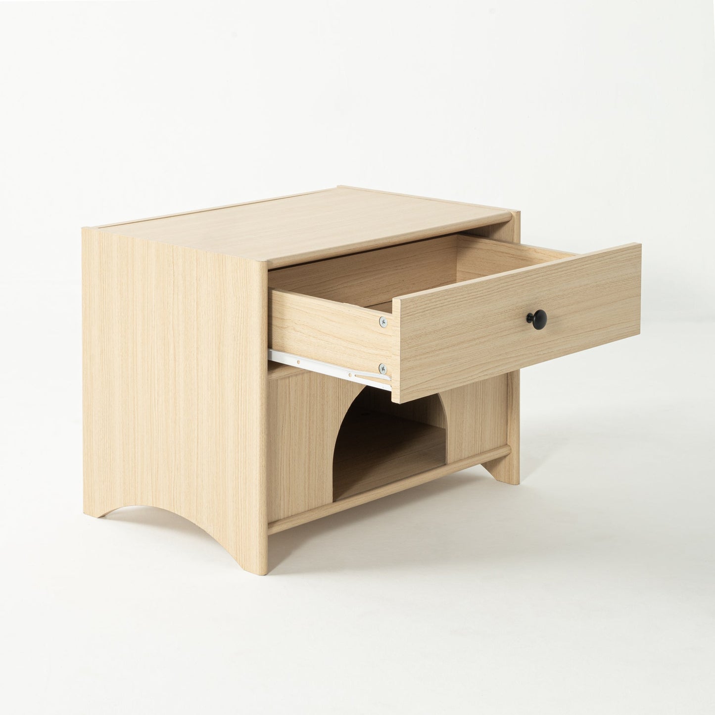 Travis Modern Natural 22-inch Side Table with Pet-Friendly Nook