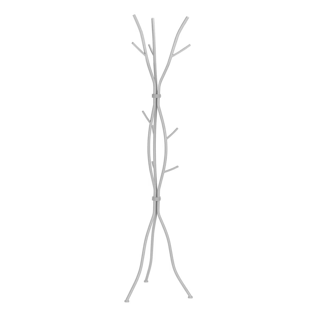 74-inch Freestanding Silver Metal Coat Rack Entryway Hall Tree Umbrella Stand