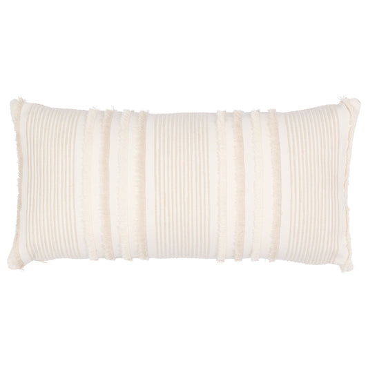 Schumacher Billy Embroidered Pillow Cover in Natural, Indoor Outdoor Pillow