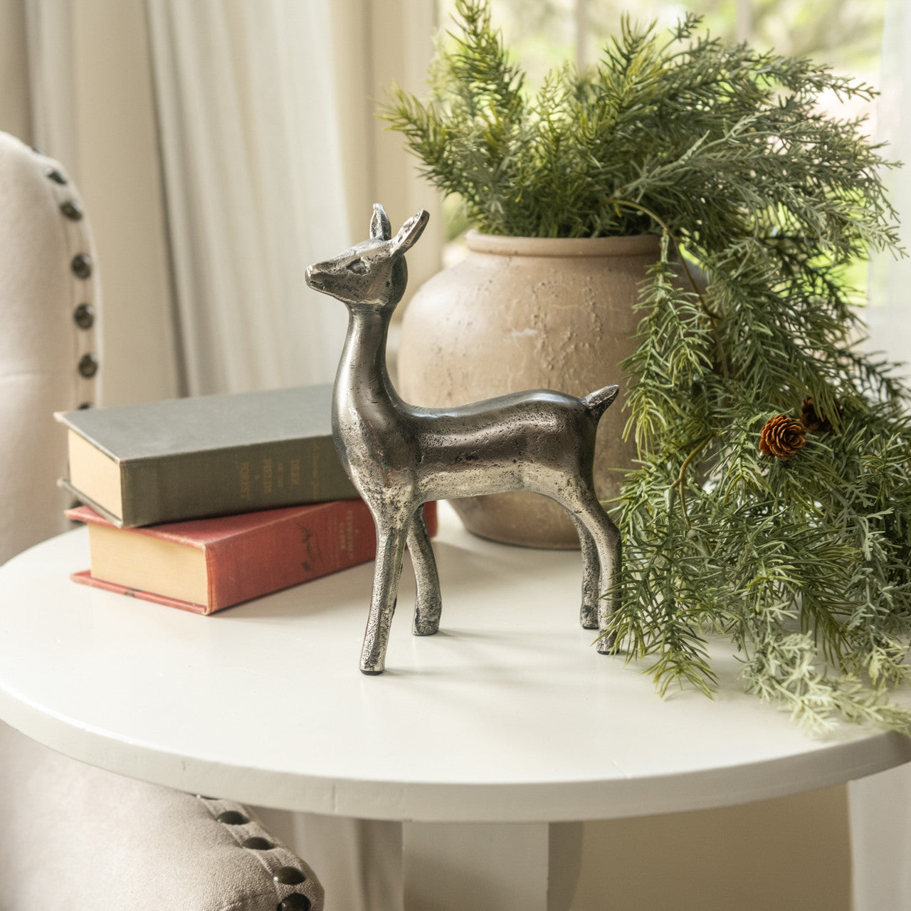 Pewter Aluminum Reindeer and Calf Figurines | 2 Styles