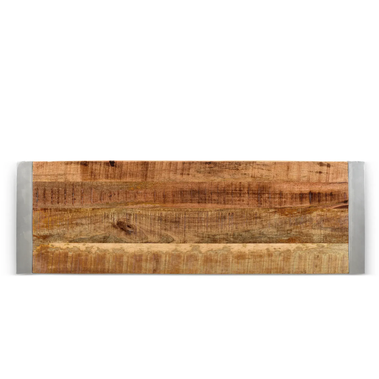 Reclaimed wood Bench with Silver Metal legs