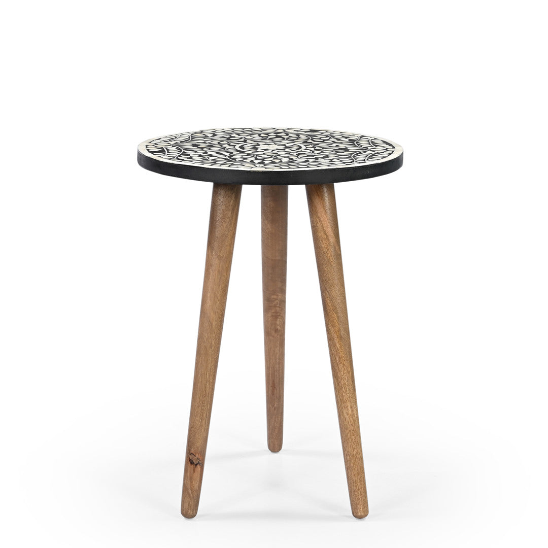 Nilgiri bone inlay end table