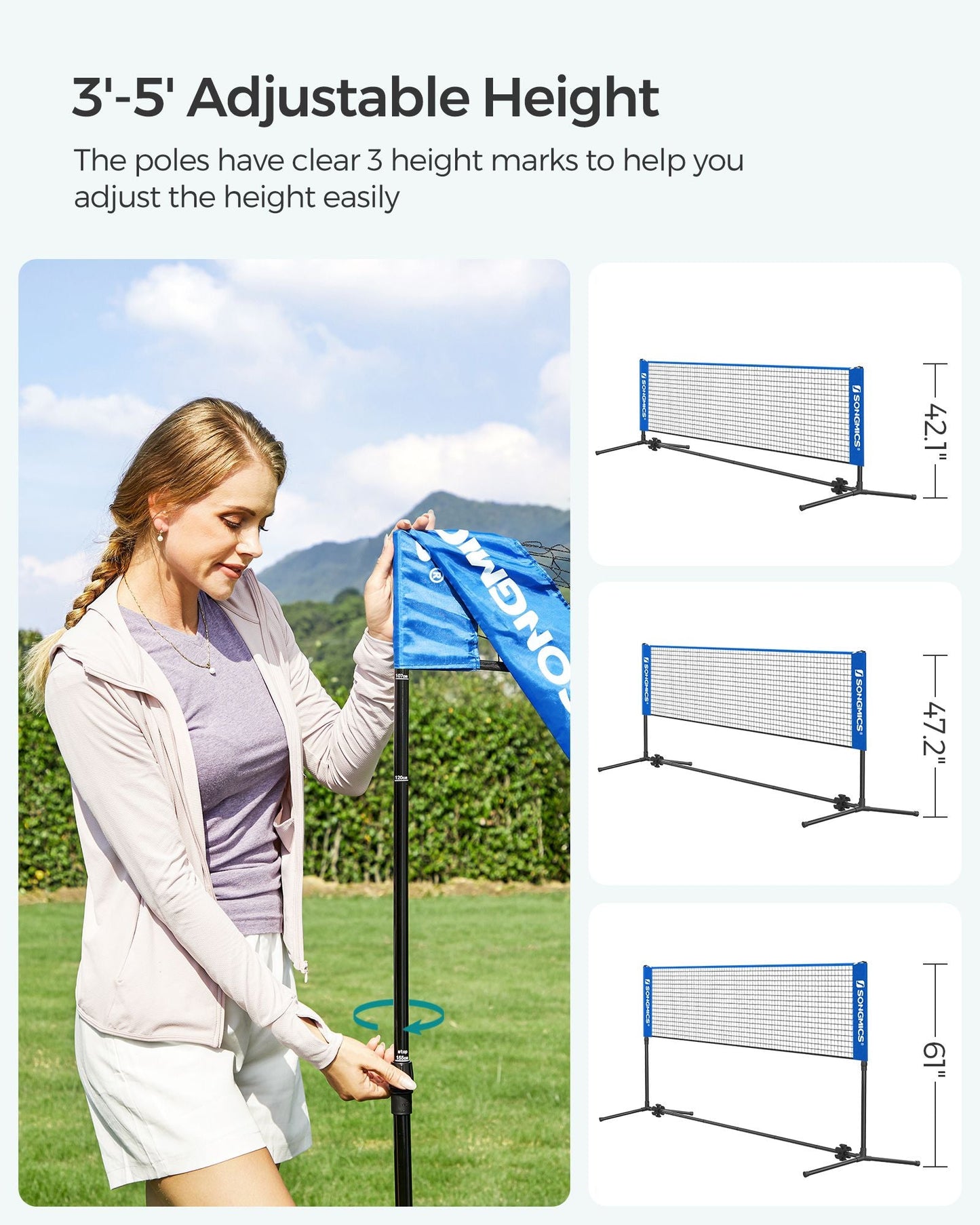 Blue Badminton Net