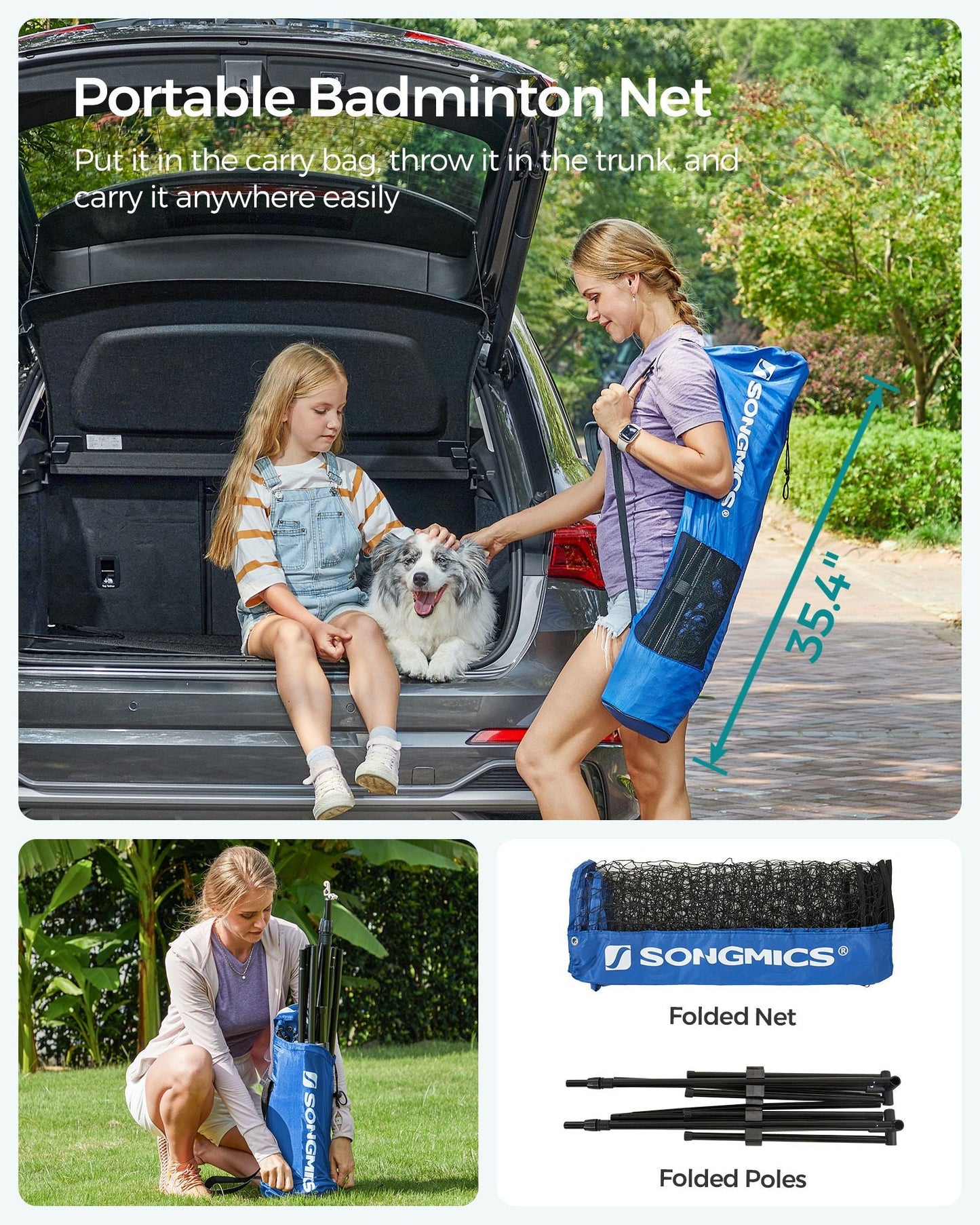 Blue Badminton Net