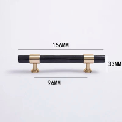 Natural Marble and Crystal T-Bar Cabinet Handles – Modern Brass Knobs for Kitchen, Dresser, and Furniture Pulls
