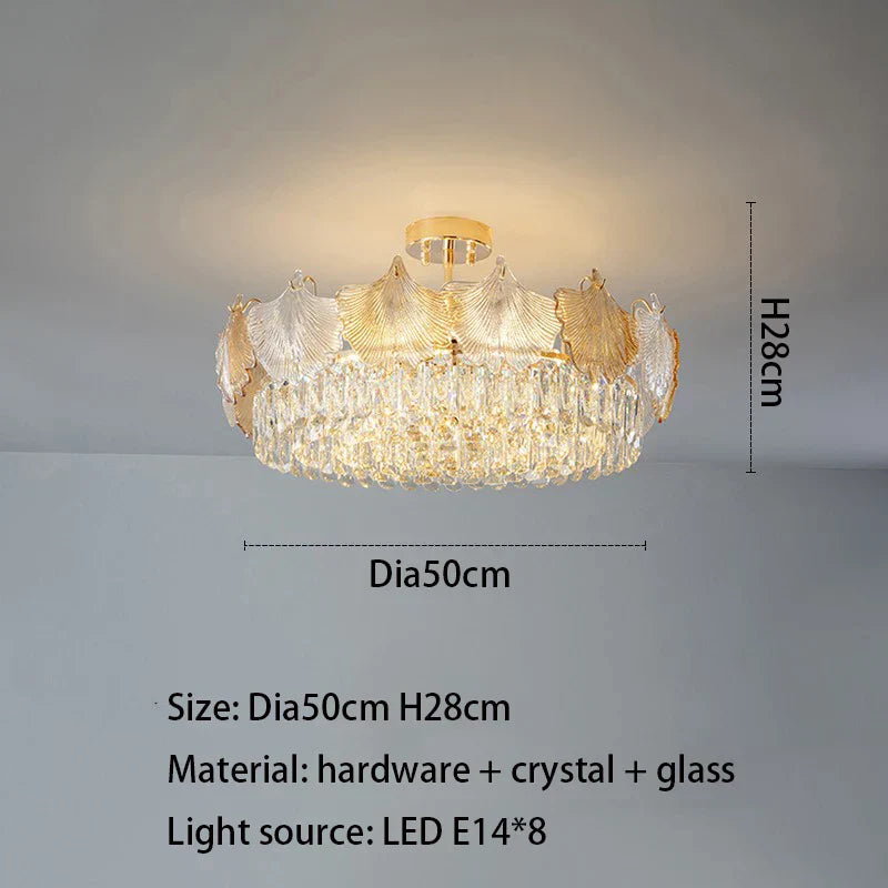 Elegant Crystal Ceiling Chandelier with LED Lighting - Luxury Home Decoration for Living Rooms, Bedrooms, and Restaurants