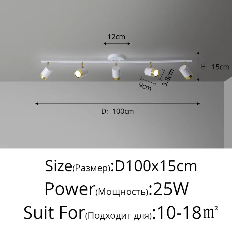 Corridor LED Chandelier With Spotlights - Nordic Strip Ceiling Lamp - Perfect for Living Room, Bedroom, Balcony - Home Decor Lighting Fixtures