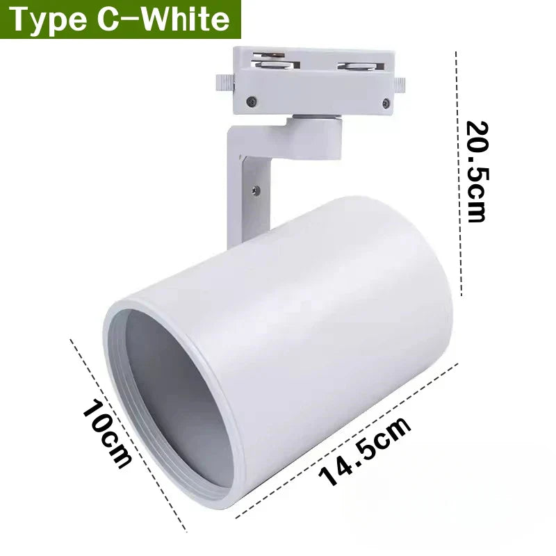 E27 LED Track Light Holder Base - 2-Wire Rotatable Ceiling Rail Lamp Fittings