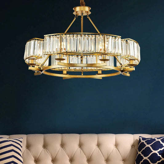 Zoe's K9 Crystal Modern Glass Chandelier - Copper Luxury Hanging Lamp