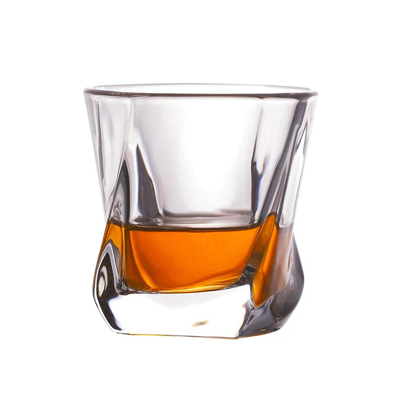 Dlight Decor Spiral Square Glass Cup Set 170ml (1pc/2pc)