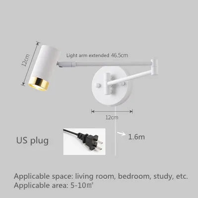 Modern Adjustable Wall Lamps - Swing Long Arm Design with Internal Wall Switch for Household Bedside Lighting, Enhance Your Decor with Stylish Sconce Lights