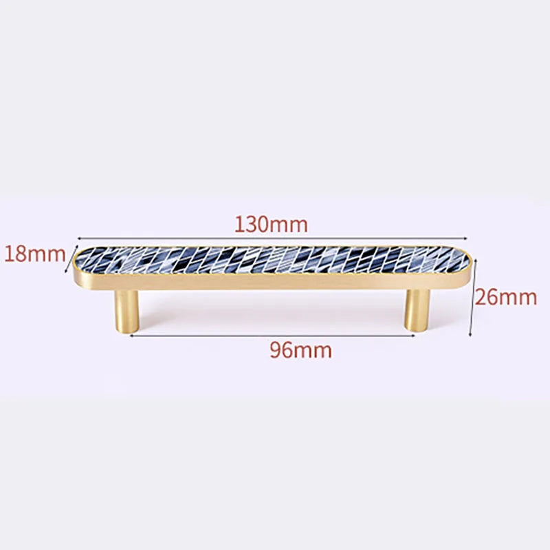 Brass and Acrylic Cabinet Handles – Colorful European Wardrobe Pulls for Furniture (96/128mm Hole Distance)