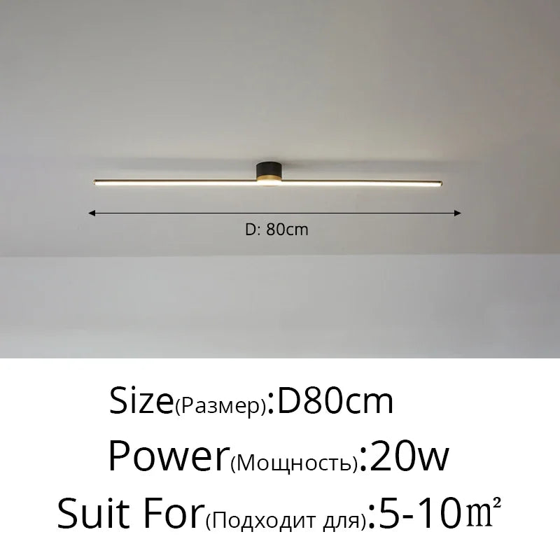 Modern LED Simple Long Strip Ceiling Light - Indoor Lighting Fixture for Bedroom, Hall, Balcony, Aisle, Entrance - Lustre Home Fashion Chandelier