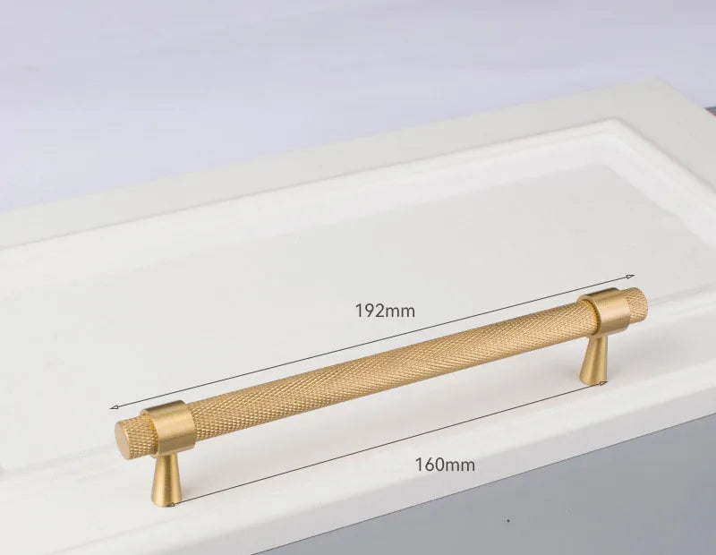 Solid Brass Knurled Cabinet Handles – Gold and Black Wardrobe Knobs and Drawer Pulls