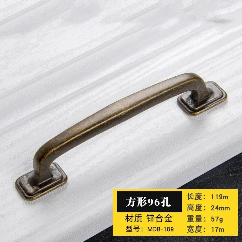 Antique Bronze Cabinet Handles - Retro Drawer Pulls, Vintage Zinc Alloy Kitchen Hardware for Furniture, Dresser, and Locker