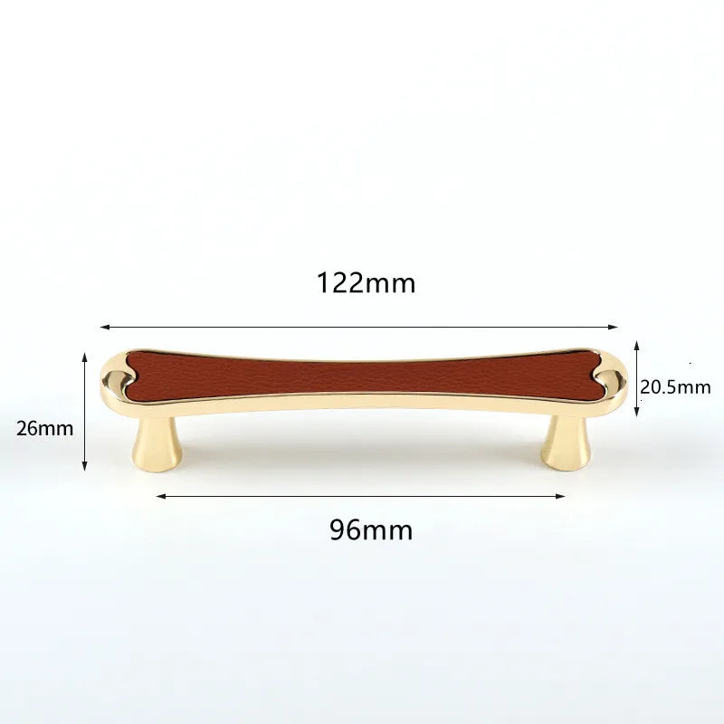 Modern Black and Red Leather Cabinet Handle – Sleek Zinc Alloy Drawer Pulls for Wardrobes and Cupboards (96mm/128mm)