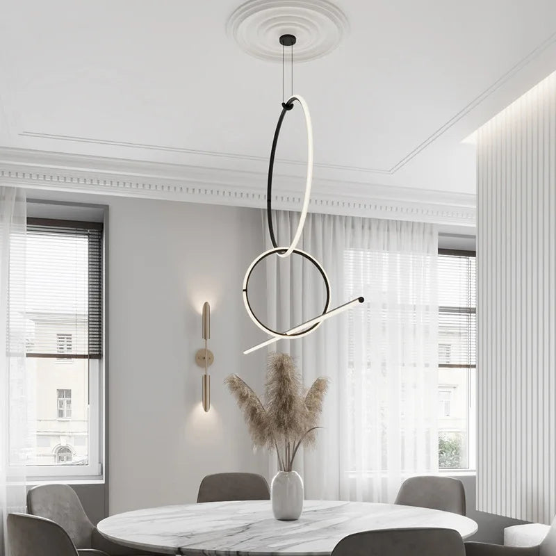Contemporary Geometric Chandelier - A Fusion of Scandinavian and Mid-Century Modern Design for Industrial and Restaurant Decor