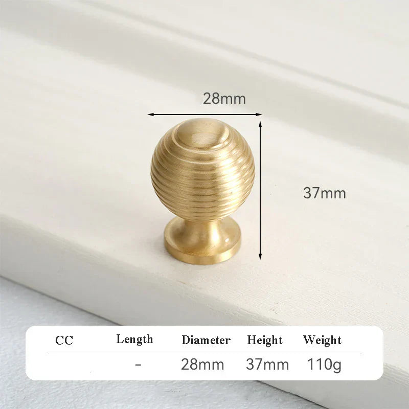 Satin Brushed Gold Brass Cabinet Handles – Modern Wardrobe and Drawer Knobs with French Style