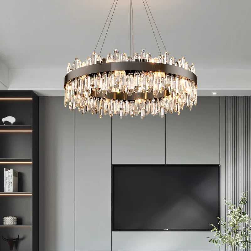 New Style Light Luxury Crystal Chandelier - Modern Elegance for Living Rooms, Dining Areas, Commercial Spaces, and Master Bedrooms