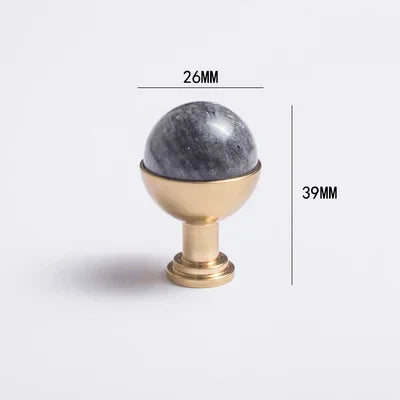 Natural Marble and Crystal T-Bar Cabinet Handles – Modern Brass Knobs for Kitchen, Dresser, and Furniture Pulls