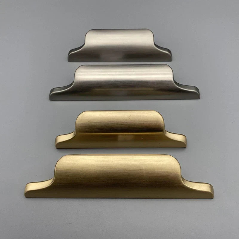 Luxury Zinc Alloy Curved Cabinet Handles - Modern Drawer Pulls for Wardrobes and Shoe Cabinets