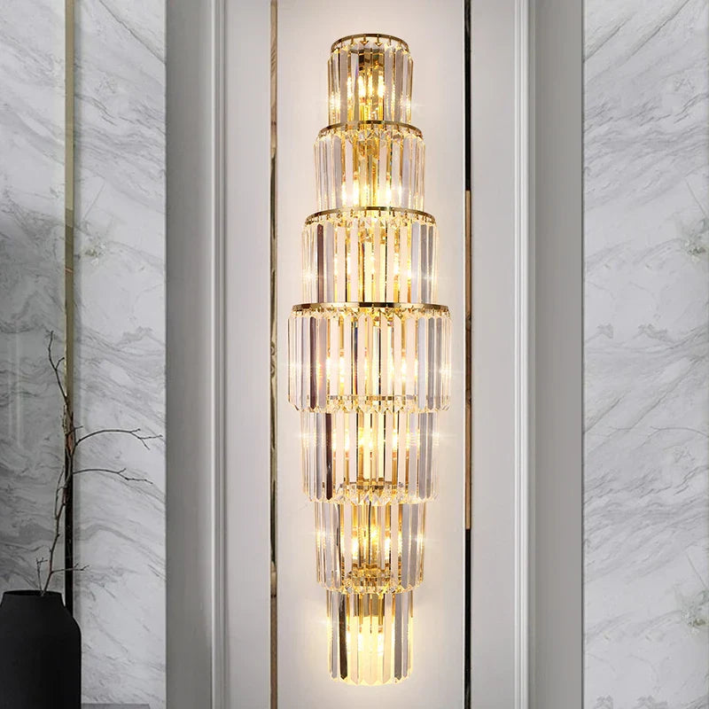 Brooklyn Hotel Lobby Crystal Wall Lamp - Luxurious Lighting for Elegance and Style