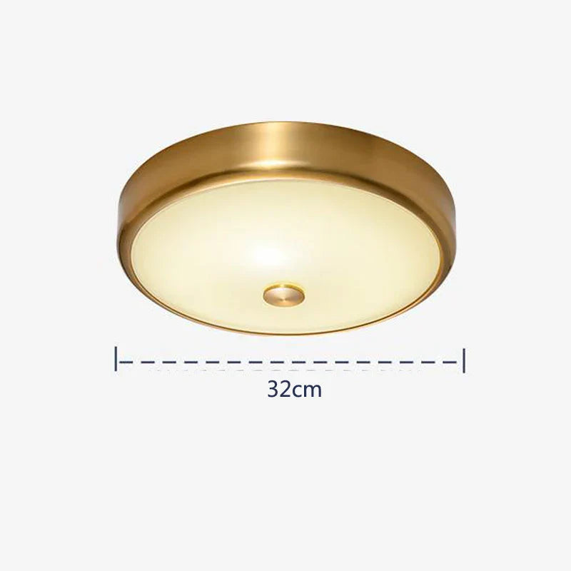 Contemporary Round Glass Shade Ceiling Lights - LED Lighting for Living Rooms, Bedrooms, Restaurants, Aisles, and Corridors, Featuring Brass Finish