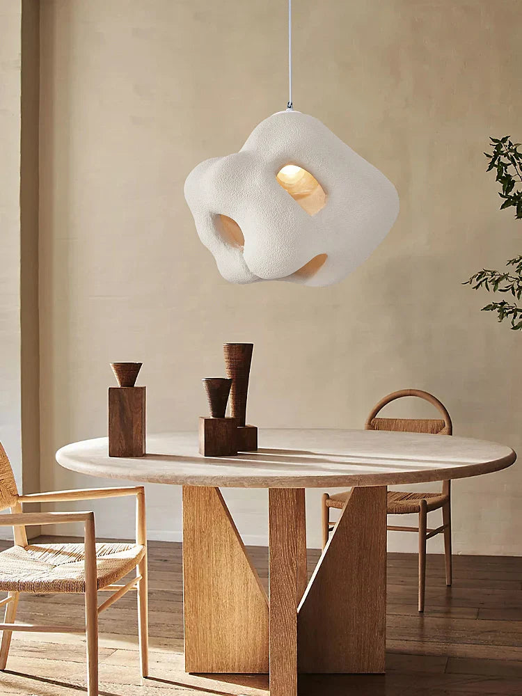 Nordic Wabi Sabi E27 Chandelier Light - Minimalist LED Home Decor Suspension Lamp for Cafes, Restaurants, and Bars