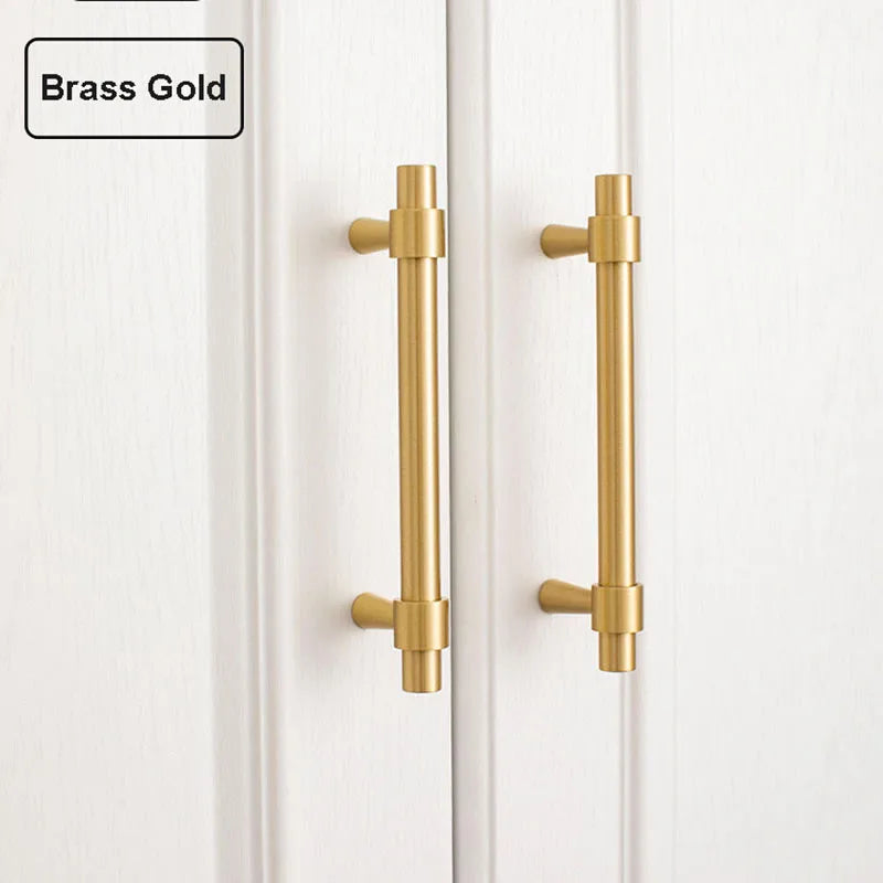 Nordic Brass Furniture Handles – Gold, Black, Chrome Cabinet Bar Pulls (50mm-500mm)