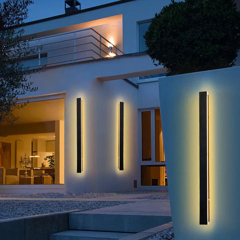 Waterproof LED Outdoor Wall Lamp - Long Strip Design, IP65 Garden Light with Exquisite Acrylic Light Source, Ideal for Landscape Architect