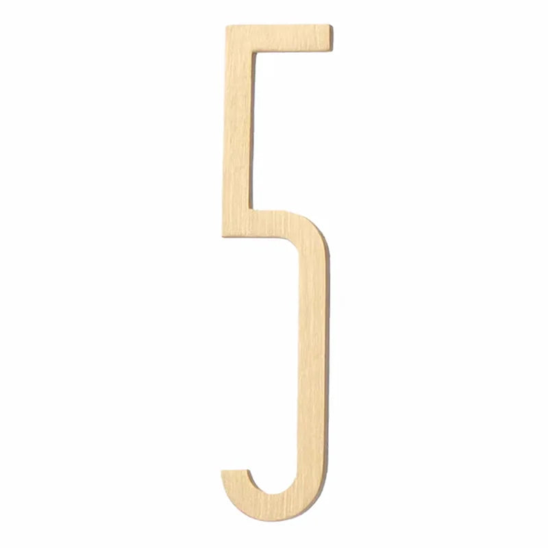 Solid Brass Alphabet Letters and Numbers – Adhesive DIY Door Decor for Home, Hotel, and Baby Names