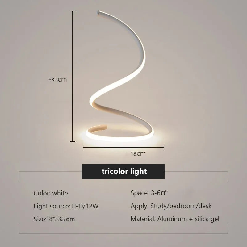 Modern LED Table Lamp with Dimmer Switch - Stylish and Adjustable Desk Light for Study, Reading, and Bedside