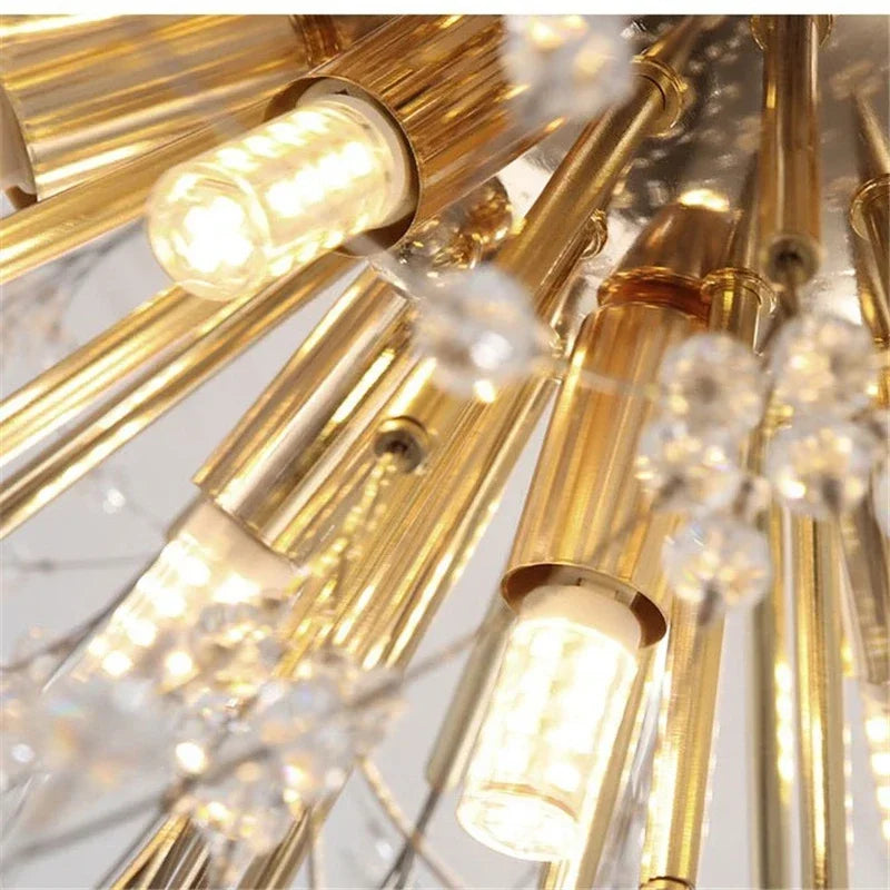 Nordic Dandelion LED Chandelier Ceiling Lamp - Sparkling Ball and Snowflake Ceiling Lights - Perfect for Living Room, Bedroom, and Dining - Indoor Lighting