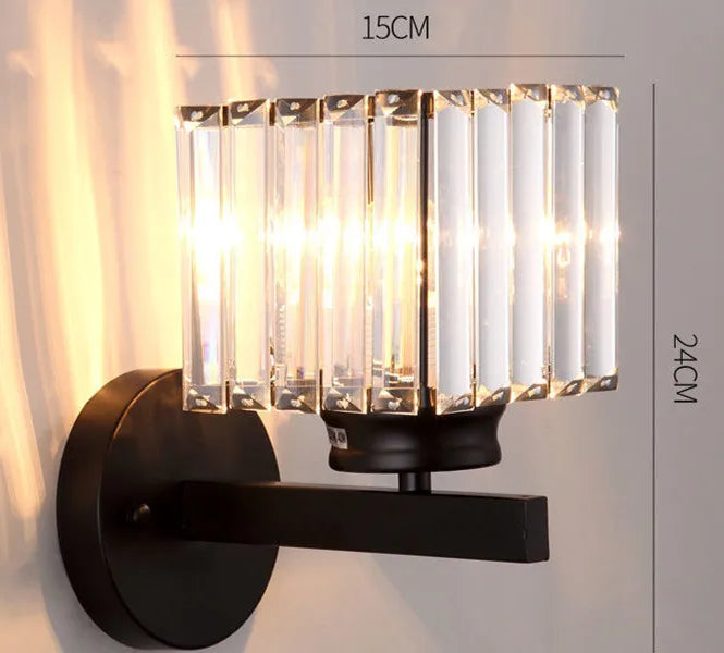 New Modern Simple Bedroom Bedside Lamp - Crystal Wall Lamp for Eye Protection in Living Rooms, Studies, Corridors, and Stairwells