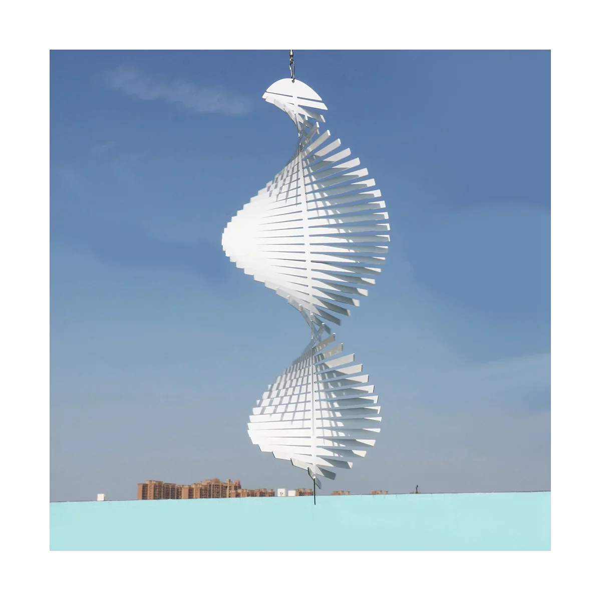 Kinetic Blank Sublimation Wind Spinner 3D Spiral Windchime Chime Sculpture Hanging Outdoor Indoor Garden Decor 18X45cm