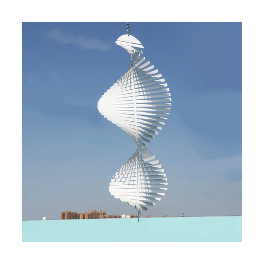 Kinetic Blank Sublimation Wind Spinner 3D Spiral Windchime Chime Sculpture Hanging Outdoor Indoor Garden Decor 18X45cm