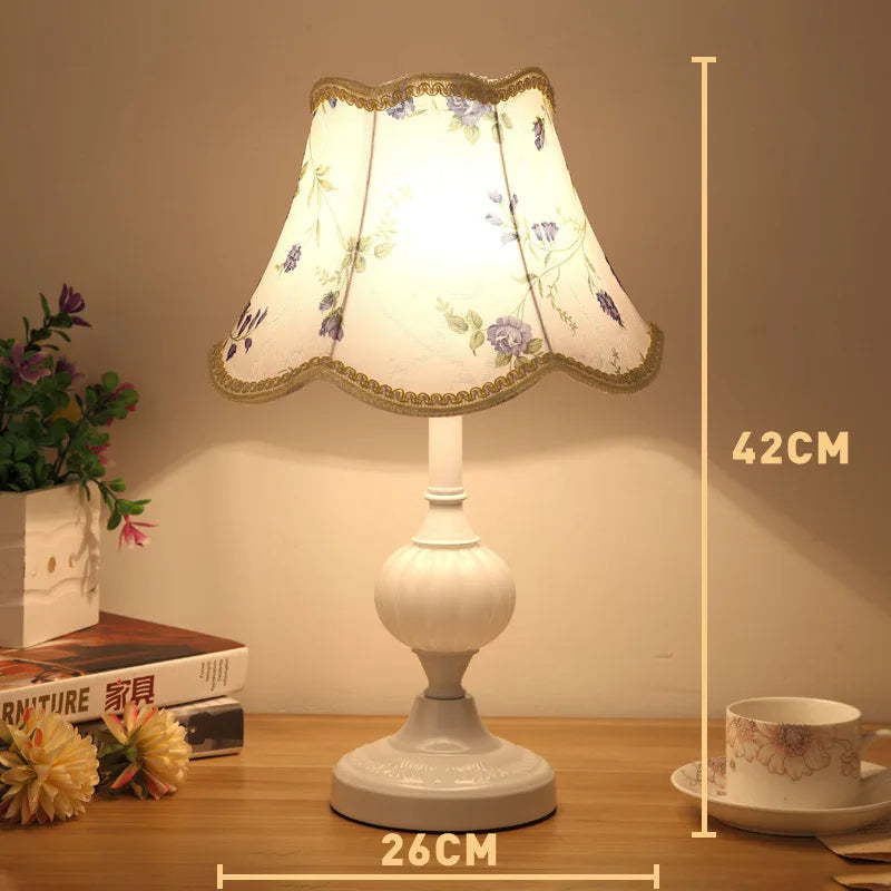 European-Style Glass Desk Lamp - Nordic Bedroom Bedside Lamp with Modern Retro Wrought Iron Design