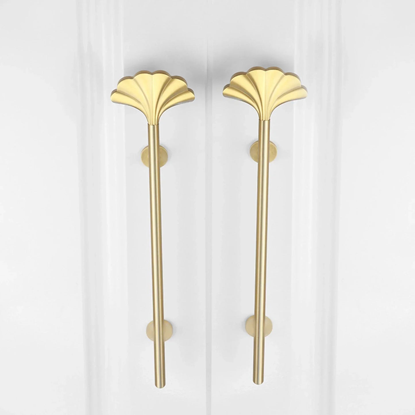 1PC Solid Brass Ginkgo Leaf Handle – Elegant Gold Furniture Knob for Cabinets, Wardrobes, and Cupboards
