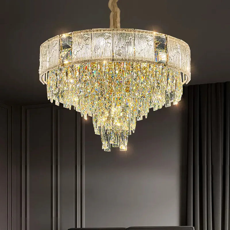 High-End Crystal Chandelier - Elegance and Artistry for Villa Living Spaces