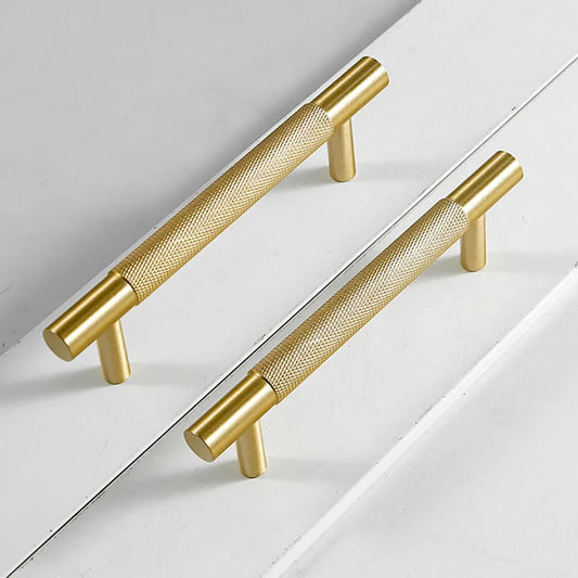 Cutting Diamond Knurled Brass Cabinet Handles – Textured Wardrobe Pulls and Drawer Knobs