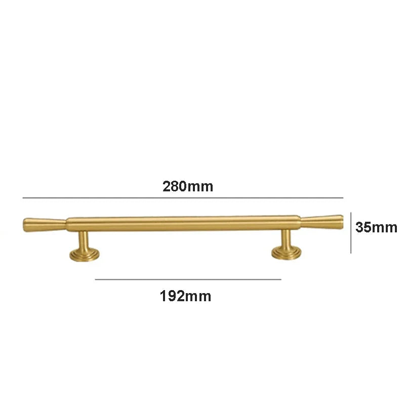 Brushed Gold Brass Cabinet Handles – Modern Knobs and Bar Pulls (50mm-280mm)