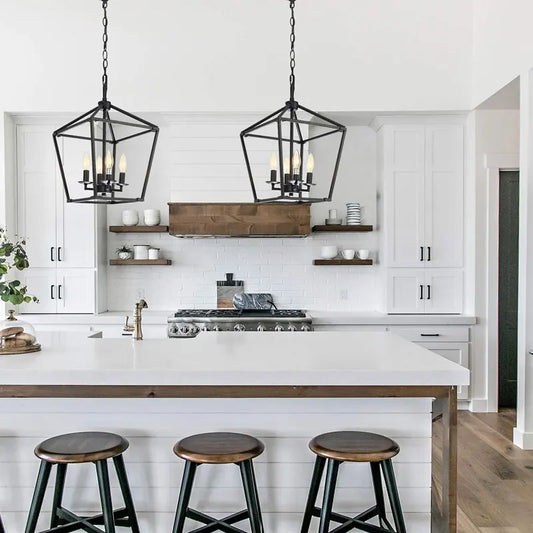 Vintage American Chandelier with Retro Industrial Charm for Restaurant, Bar, and Kitchen Decor