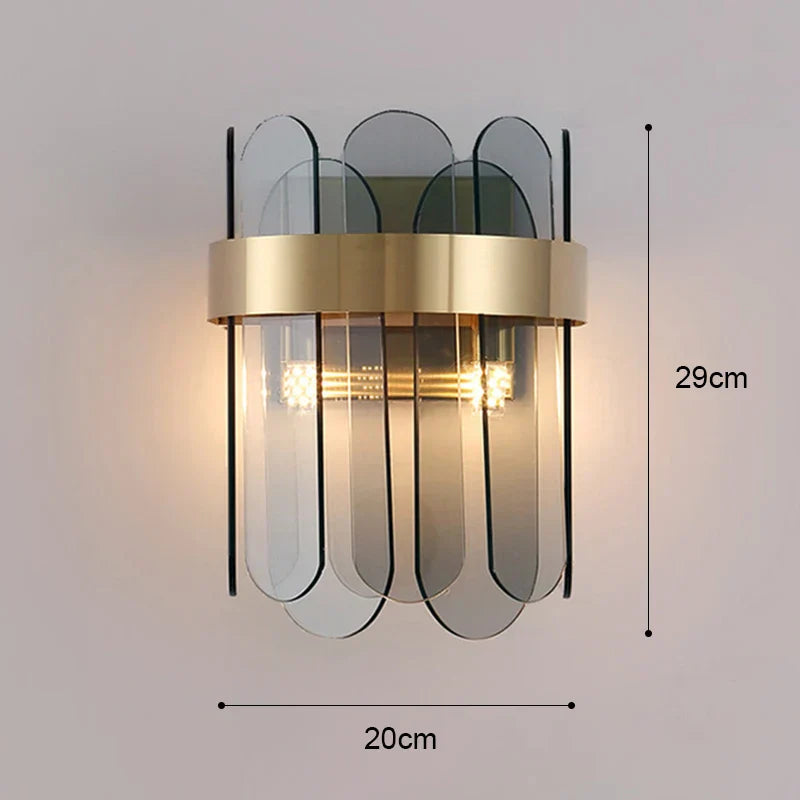Elena - LED Modern Nordic Interior Lighting Home Decoration Lamp Luxury Wall Lamp Living Room Bedroom Bedside Handmade Glass Wall Lamp