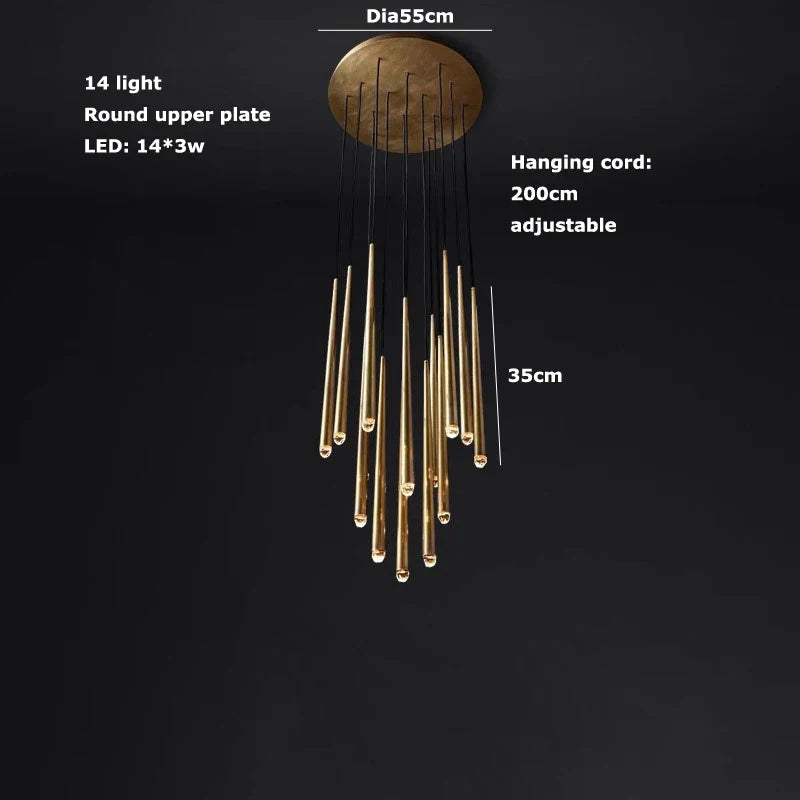 Trendy American Classic Crystal Chrome Chandelier - LED Hanging Lamp