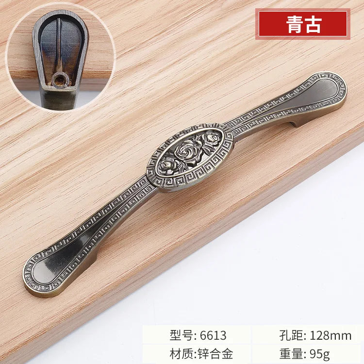 Antique Bronze Cabinet Handles - Vintage Zinc Alloy Drawer Pulls for Furniture