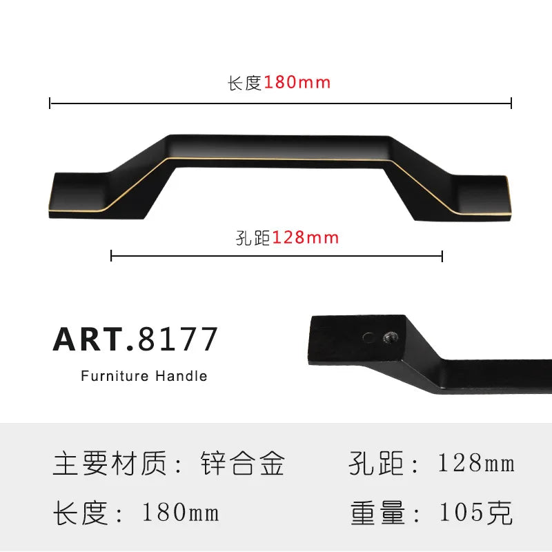 Zinc Alloy Solid Cabinet Door Handles – Modern Minimalist Knobs for Wardrobe and Kitchen Furniture