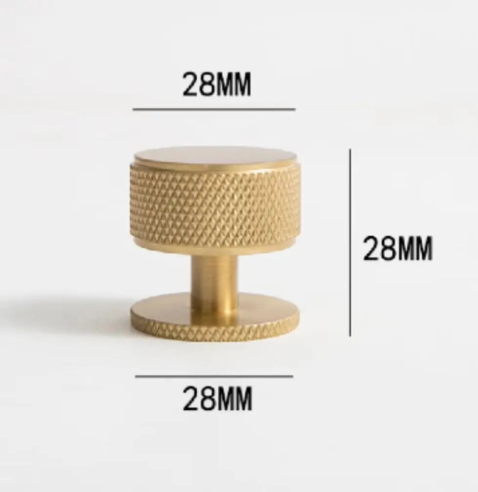 Knurled Brass Handles – Modern Kitchen Cabinet Pulls and Wardrobe Knobs (28mm-278mm)