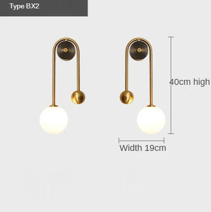 Elegant Modern Wall Lamp with Glass Ball Lampshade - LED Gold Luminaire Ideal for Home Decor, Living Room, Bedroom, and Interior Lighting Sconce with Nordic Flair